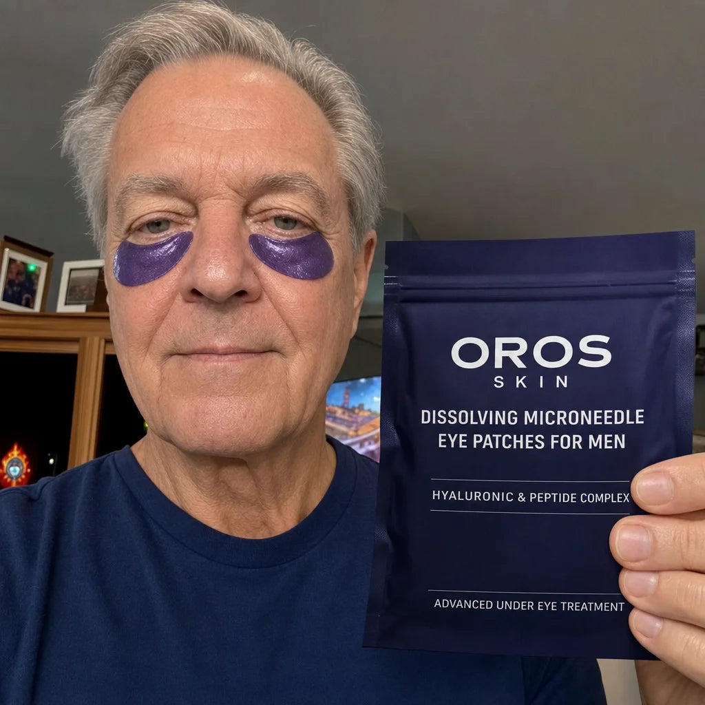 Man wearing OROS patches and holding his OROS bag